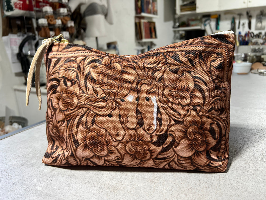 Carved Horses- Makeup/Shaving Bag