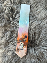 Adult Tie- 100% Silk, wool lined, Hand Painted. Bronc Sunset.