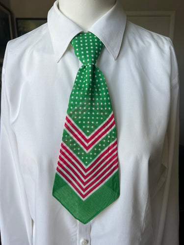 Peewee Tie- Red/Green/White Polka Dot