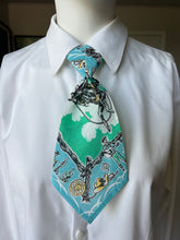 Peewee Tie- Vintage Blue/Green Cowboy Bandana
