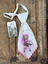 Peewee Tie- Handpainted Cowgirl Trick Roper with Pink