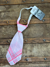 Peewee Tie- Pink Plaid with Scalloped Edge