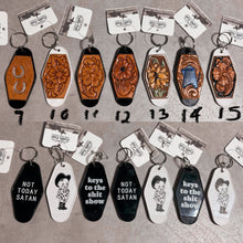 Cheeky Carved Leather Hotel/Motel Fobs