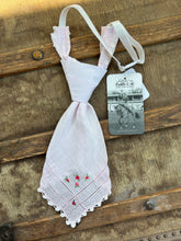 Peewee Tie- Light Pink with Embroidered Red Roses