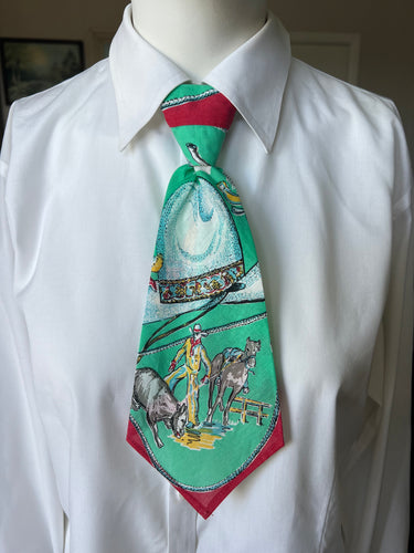 Peewee Tie- Green Vintage Cowboy Bandana