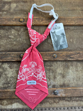 Peewee Tie- Red/White Cowboys on Fence