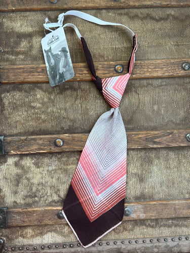 Peewee Tie- Brown Coral Stripe