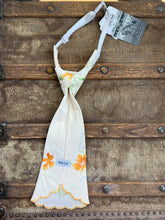 Peewee Tie- Hand Embroidered Marigolds