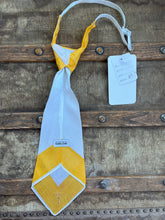 Peewee Tie- Yellow and White with embroidered ‘F’