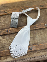 Peewee Tie- White on White Embroidery
