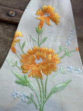 Peewee Tie- Hand Embroidered Marigolds