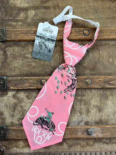 Peewee Tie- Pink Bronc Bandana