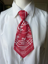 Peewee Tie- Red/White Cowboys on Fence