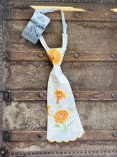 Peewee Tie- Hand Embroidered Marigolds