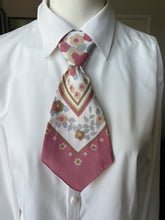Peewee Tie- Dusty Rose Floral and Stripe