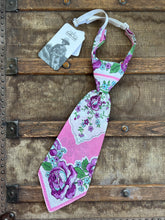 Peewee Tie- Pink, Purple & Turquoise Rose
