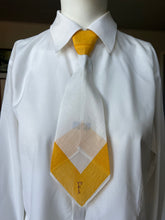 Peewee Tie- Yellow and White with embroidered ‘F’
