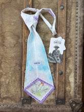 Peewee Tie- Handpainted Bronc with Purple Tatting
