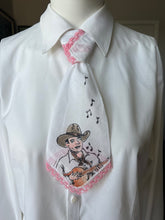 Peewee Tie- Hand-painted Yodelling Cowboy with Pink