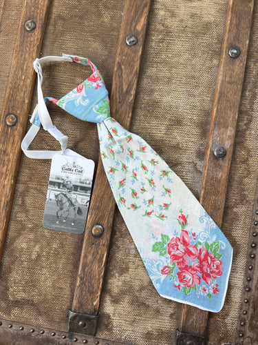Peewee Tie- Red/Green/Blue Roses