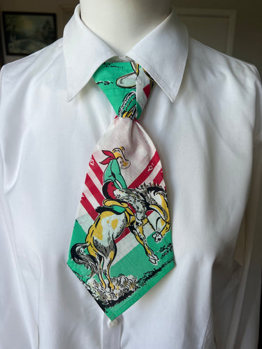 Peewee Tie- Vintage Cowboy Bronc Bandana