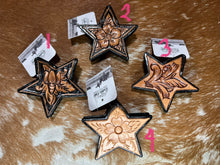Carved Leather Claw Clips- Stars