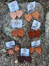'Cowboy's Sweetheart' Carved Leather Earrings