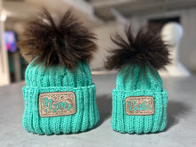 'I Got You Babe' Turquoise with Brown Fur Toque Pair