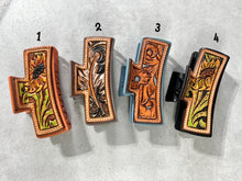 Carved Leather Claw Clips