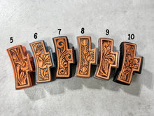 Carved Leather Claw Clips