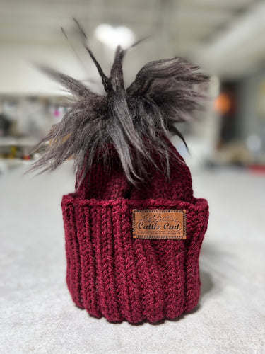 Toddler Wild Woolie- Burgundy with Black Fur